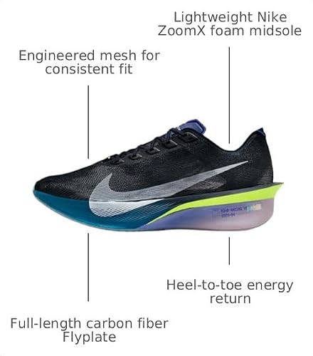 Nike Vaporfly 4 Men's Road Racing Shoes (Obsidian/Persian Violet/Green Abyss/White) Size 12