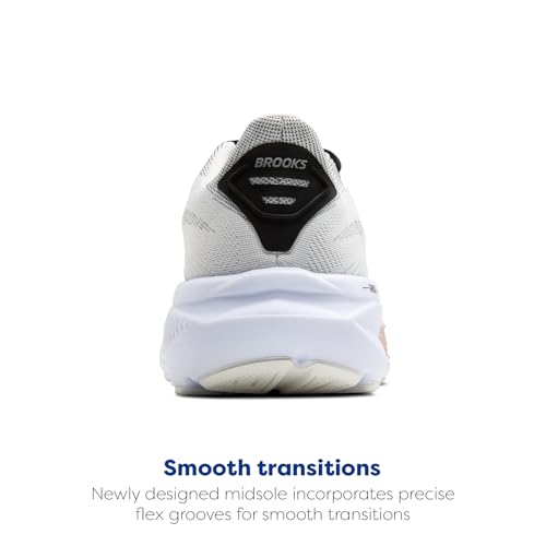 Brooks Women’s Ghost 17 Neutral Running Shoe - White/Black/Rose Gold - 8.5 Medium