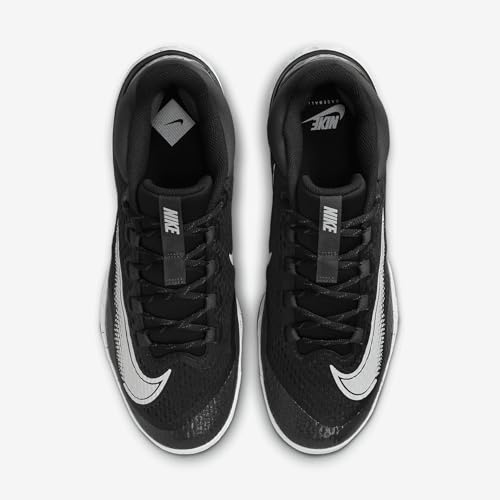 Nike Alpha Huarache Elite 4 Low MCS Men's Baseball Cleats (FD6221-003, Black/Dark Smoke Grey/White) Size 10.5