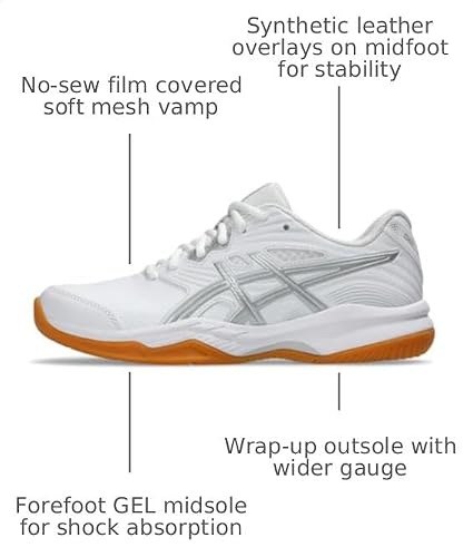 ASICS Women's Gel-RENMA 2 Pickleball Shoes, 9, White/Pure Silver