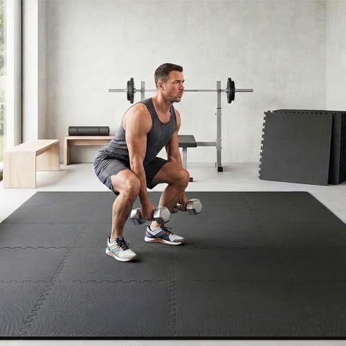 BalanceFrom Puzzle Exercise Mat 1/2-inch Thick, EVA Interlocking Foam Floor