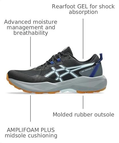 ASICS Men's Gel-Venture 11 Running Shoes, 10.5, Black/Cool Grey