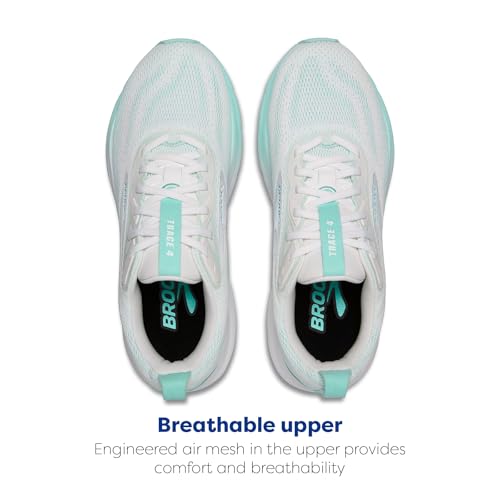 Brooks Women’s Trace 4 Neutral Running Shoe - Bright White/Limpet/Oyster - 8 Medium