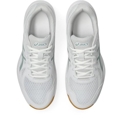 ASICS Women's Upcourt 6 Volleyball Shoes, 7.5, White/Ocean Haze