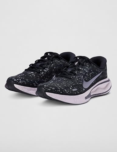Nike Women's Journey Run Road Running Shoes, Black/Metallic Dark Grey-Metallic Silver, 8