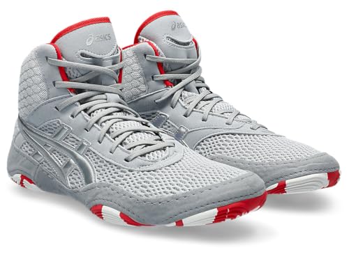 ASICS Women's MATBLAZER Wrestling Shoes, 6, Piedmont Grey/Classic RED