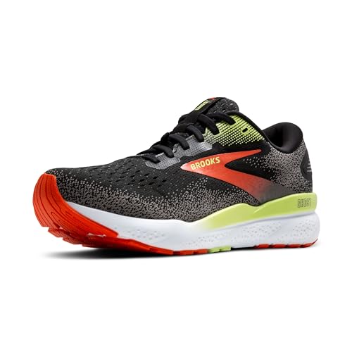 Brooks Men's Ghost 16 GTX Waterproof Neutral Running Shoe - Black/Mandarin Red/Green - 11.5 Medium