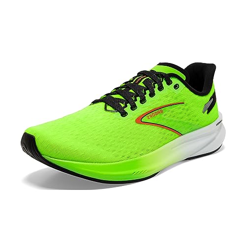 Brooks Men’s Hyperion Neutral Running Shoe - Green Gecko/Red Orange/White - 13 Medium