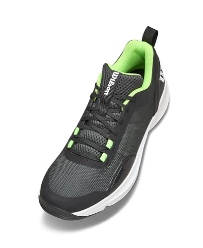 WILSON Hurakn Pro V2 Men's Padel Shoe - Black/White/Green Gecko, Size 10.5 US