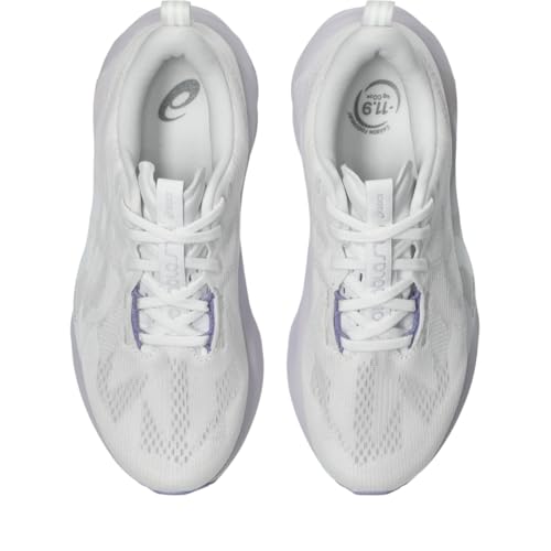 ASICS Women's NOVABLAST 5 Running Shoes, 7.5, White/Lilac HINT
