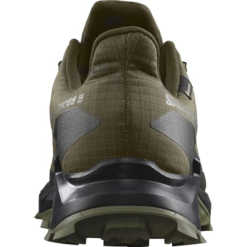 Salomon Men’s Alphacross 5 Gore-Tex, Waterproof Trail Running Shoes - Olive Night/Black/Deep Lichen Green - 8.5 Medium