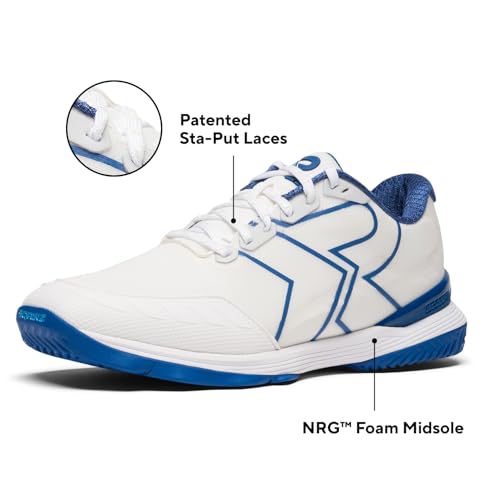 SQAIRZ XRZ Men's Pickleball Shoes, Pickleball Shoes Men, Mens Tennis Shoes, WHT/BLU, 12