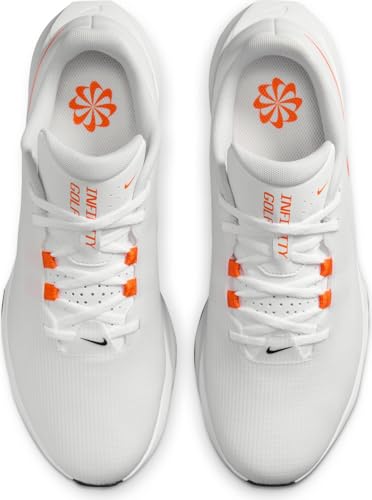 Nike Infinity G NN Golf Shoes (FN0555-102, White/Black/Safety Orange) Size 9