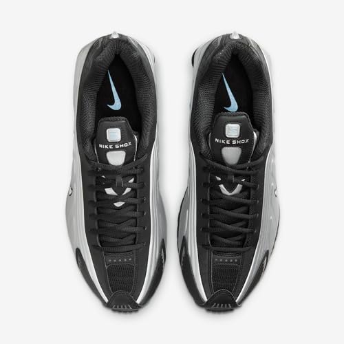 Nike Shox R4 Men's Shoes (HQ1988-004, Metallic Silver/Black/Psychic Blue/Metallic Silver) Size 10