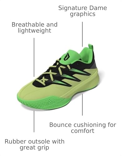 Adidas Unisex-Adult Dame Certified 3 Basketball, Pulse Lime/Black/Screaming Green, 9