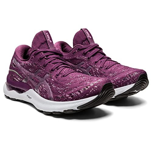 ASICS Women's Gel-Nimbus 24 Mesh Knit Running Shoes, 7, DEEP Plum/ROSEQUARTZ