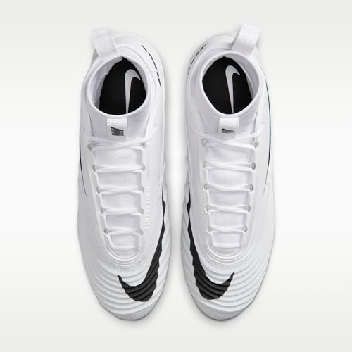 Nike Alpha Menace 5 Pro Men's Football Cleats (White/White/Black) Size 11