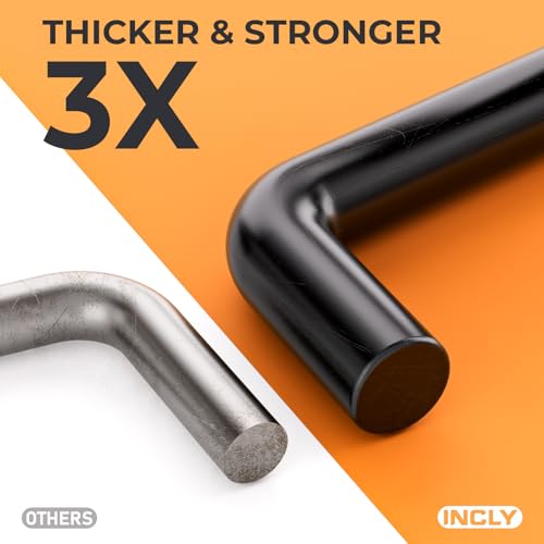 INCLY 36 Pack 4/6 Inch Double Arm Black Pegboard Hooks, 1/4" Heavy Duty