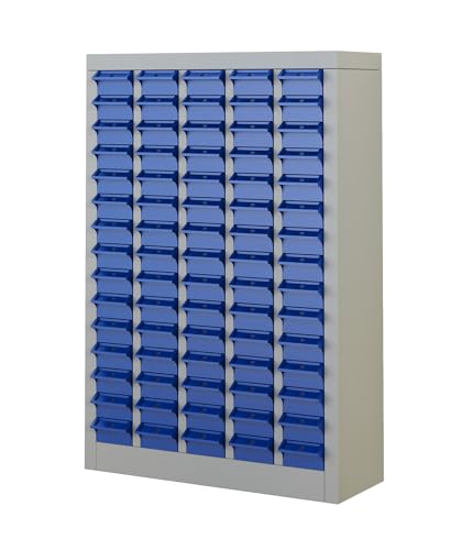 ACarfilme 75-Drawer Parts Cabinet, Heavy-Duty Alloy Steel Bolt Storage Cabinet with ABS Drawers, Metal Small Parts Organizer with Label Stickers & Dividers for Garage Workshop Shop