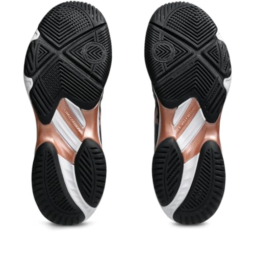 ASICS Women's Netburner Ballistic FlyteFoam 3 VolleyballShoes, 8, Black/Rose Gold