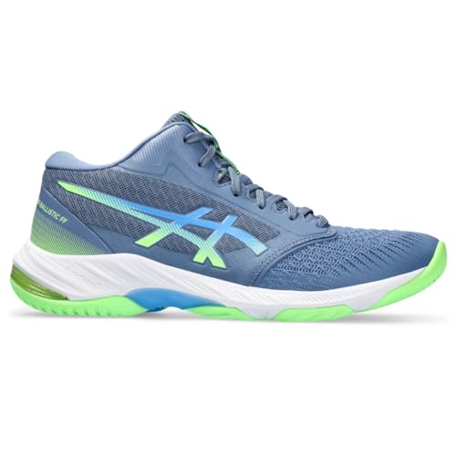 ASICS Men's Netburner Ballistic FlyteFoam Mid Top 3 Volleyball Shoe, 8, Denim Blue/Waterscape