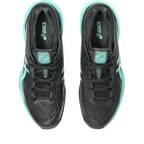 ASICS Men's Court FlyteFoam 3 Tennis Shoes, 10.5, Black/Aurora Green
