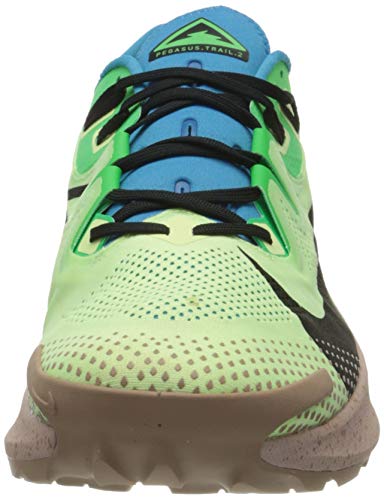 Nike Men's Pegasus Trail 2 Running Shoe, Barely Volt/Black-Laser Blue-Poison Green-Stone Mauve-Desert Dust, 10.5 UK