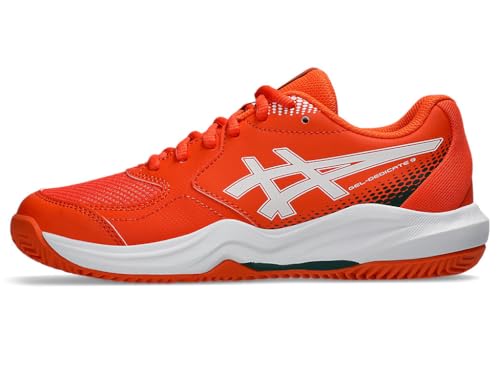ASICS Kid's Gel-Dedicate 9 Padel GS Tennis Shoes, 5.5, Energy Orange/White