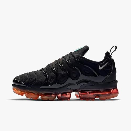 Nike Men's Air Vapormax Plus Sneaker, Black Lt Smoke Grey Magma Orange, 12