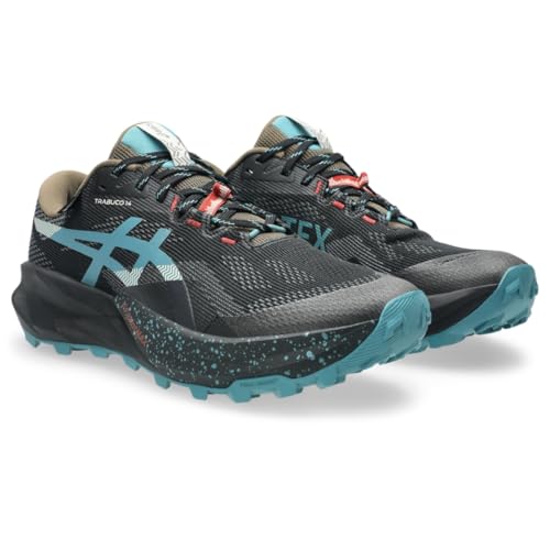 ASICS Men's Trabuco 14 GTX Trail Running Shoes, 11, Black/Misty Pine