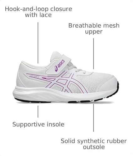 ASICS Kid's Contend 9 Pre-School Running Shoes, K13, White/Soothing SEA