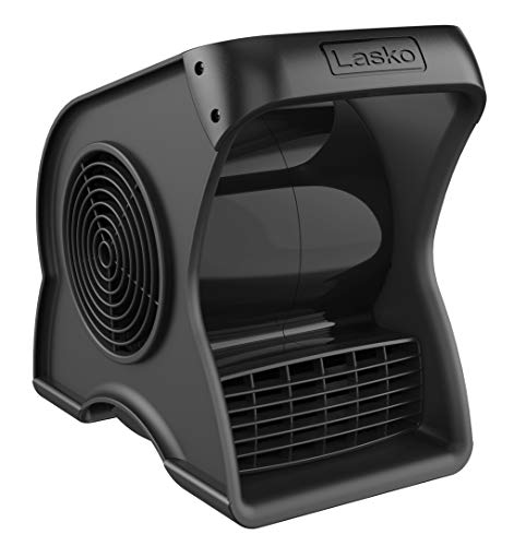 Lasko High Velocity Portable Utility Fan - Adjustable Air Mover Blower Fan for Bedroom, Office Desk, Garage, and Home - With 2 Outlets 120V - 3 Speeds - U12104 - 12" Tall - Black
