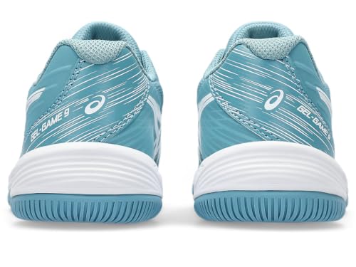 ASICS Kid's Gel-Game 9 Grade School Tennis Shoes, 1, GRIS Blue/White