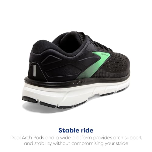 Brooks Women's Dyad 11 Running Shoe - Black/Ebony/Green - 6 Medium