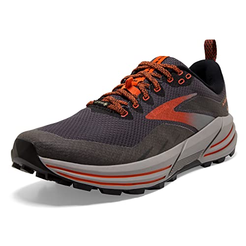 Brooks Men’s Cascadia 16 GTX Waterproof Trail Running Shoe - Black/Ebony/Cinnabar - 8 Medium