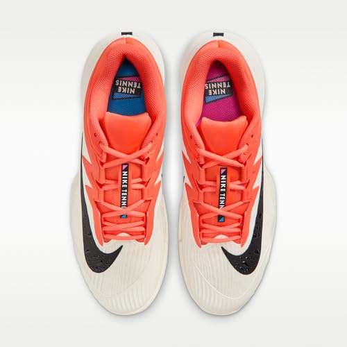Nike Vapor Pro 3 Men's Hard Court Tennis Shoes (Sail/Turf Orange/Blue Ribbon Heather/Black) Size 11