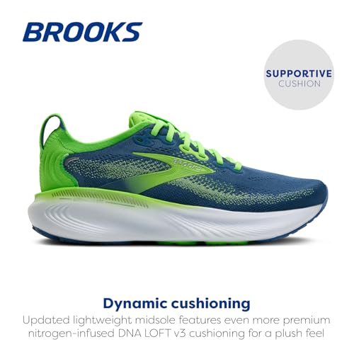 Brooks Men’s Adrenaline GTS 25 Supportive Running & Walking Shoe - Green/Moonlight/Phantom - 7 Medium