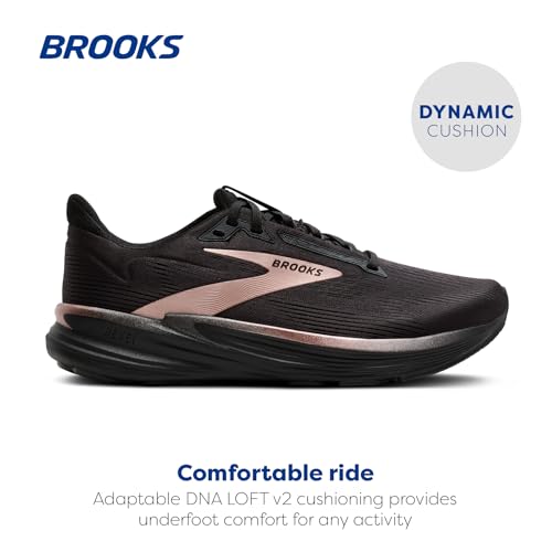 Brooks Women’s Revel 8 Neutral Running & Walking Shoe - Black/Black/Rose Gold - 7.5 Medium