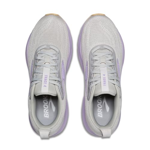 Brooks Women’s Trace 4 Neutral Running Shoe - Oyster/Purple/Sherbert - 7.5 Medium