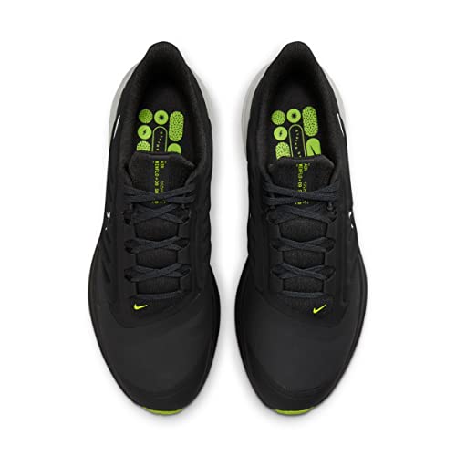 Nike Winflo 9 Shield Men's Weatherized Road Running Shoes (DM1106-001, Black/Dark Smoke Grey/Volt/White) Size 10