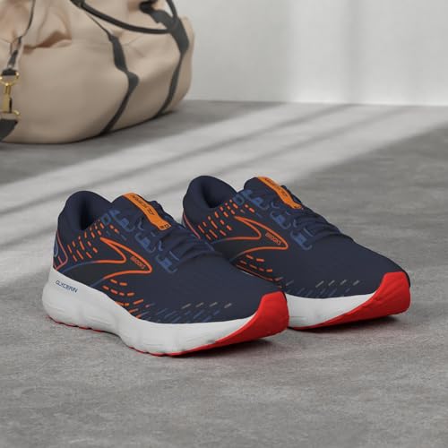 Brooks Men's Glycerin 20 Neutral Running Shoe - Blue Depths/Palace Blue/Orange - 12 Medium