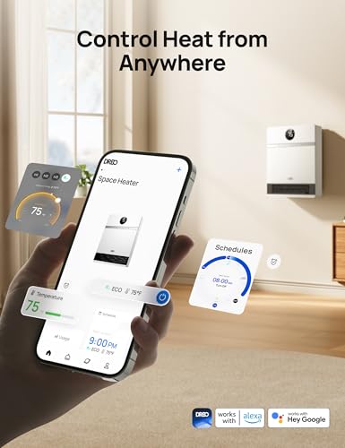 DREO Smart Electric Wall Heater for Indoor Use, Works with Alexa,Large Room