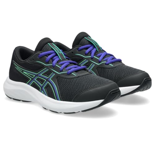 ASICS Kid's Contend 9 Grade School Running Shoes, 3, Black/Vital Green