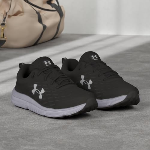 Under Armour Men's Charged Assert 10 Shoes, (001) Black/Black/White, 10
