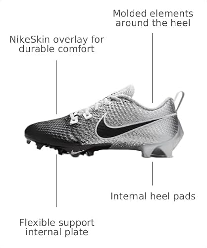 Nike Vapor Edge Speed 360 2 Football Cleats (Metallic Silver/Black-White, US Footwear Size System, Adult, Men, Numeric, Medium, 13)