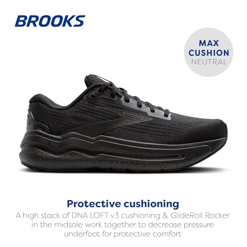 Brooks Men’s Ghost Max 2 Neutral Running & Walking Shoe - Black/Black/Ebony - 10 Medium