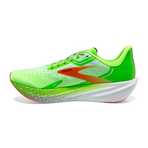Brooks Men’s Hyperion Max Neutral Running Shoe - Green Gecko/Red Orange/White - 10.5 Medium