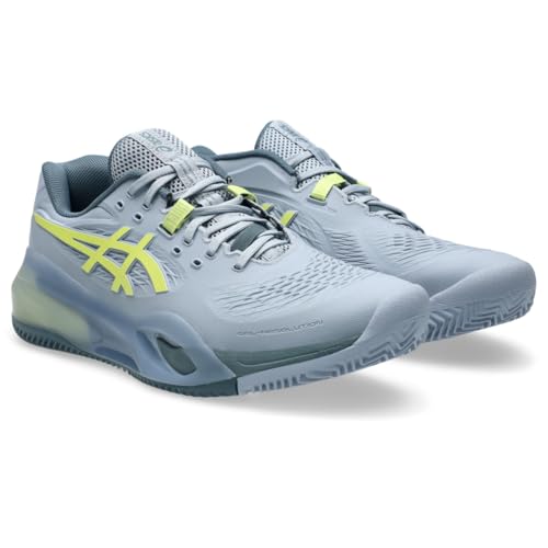 ASICS Men's Gel-Resolution X Clay Tennis Shoes, 9, Grey Blue/Pistachio