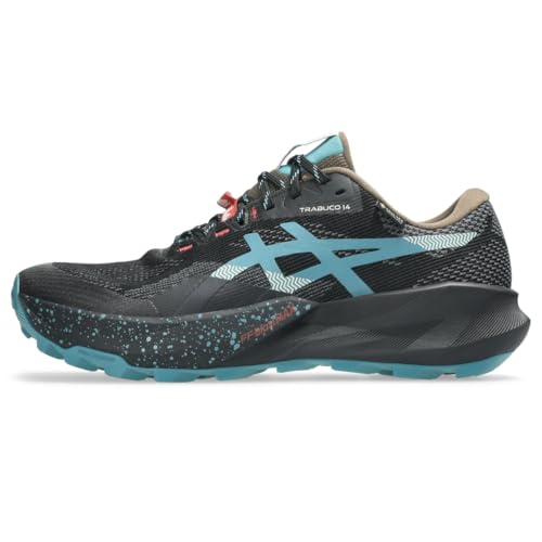 ASICS Men's Trabuco 14 GTX Trail Running Shoes, 11, Black/Misty Pine