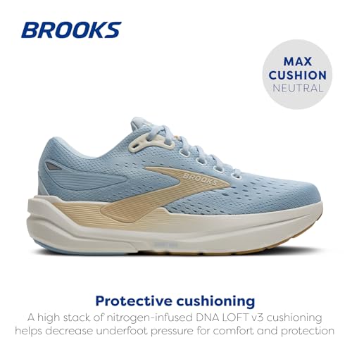 Brooks Women’s Ghost Max 3 Neutral Running & Walking Shoe - Skyway/Coconut/Sand - 9.5 Medium